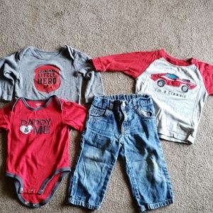 2 onsies,1 LS t-shirt one part of jeans